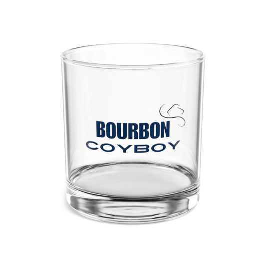 "Bourbon Cowboy" In Navy Blue Rocks Glass, 10oz