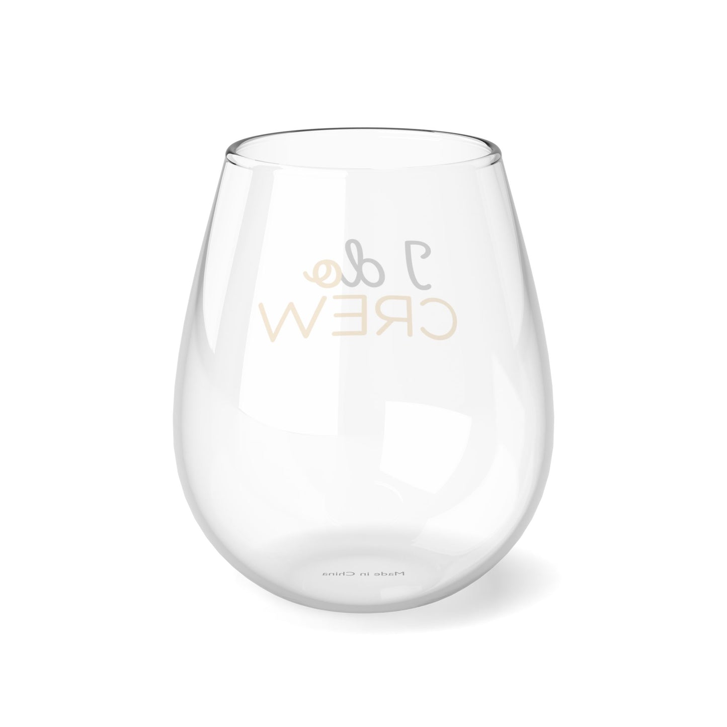 "I Do Crew" in Black & Gold Stemless Cocktail/Wine Glass, 11.75oz