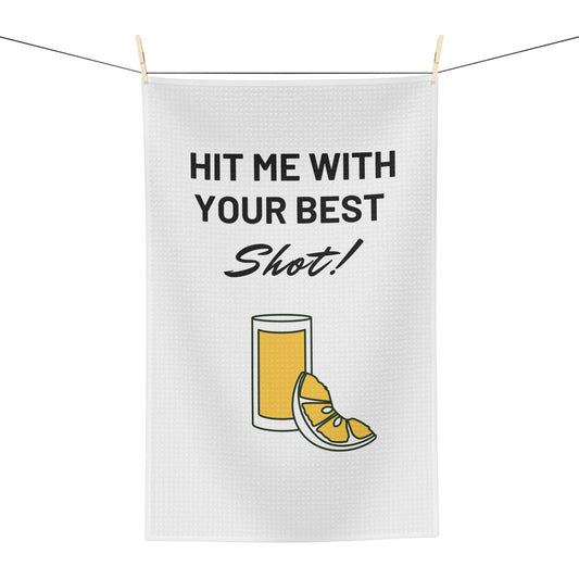 "Hit Me With Your Best Shot" Fun & Humorous Soft Bar Towel