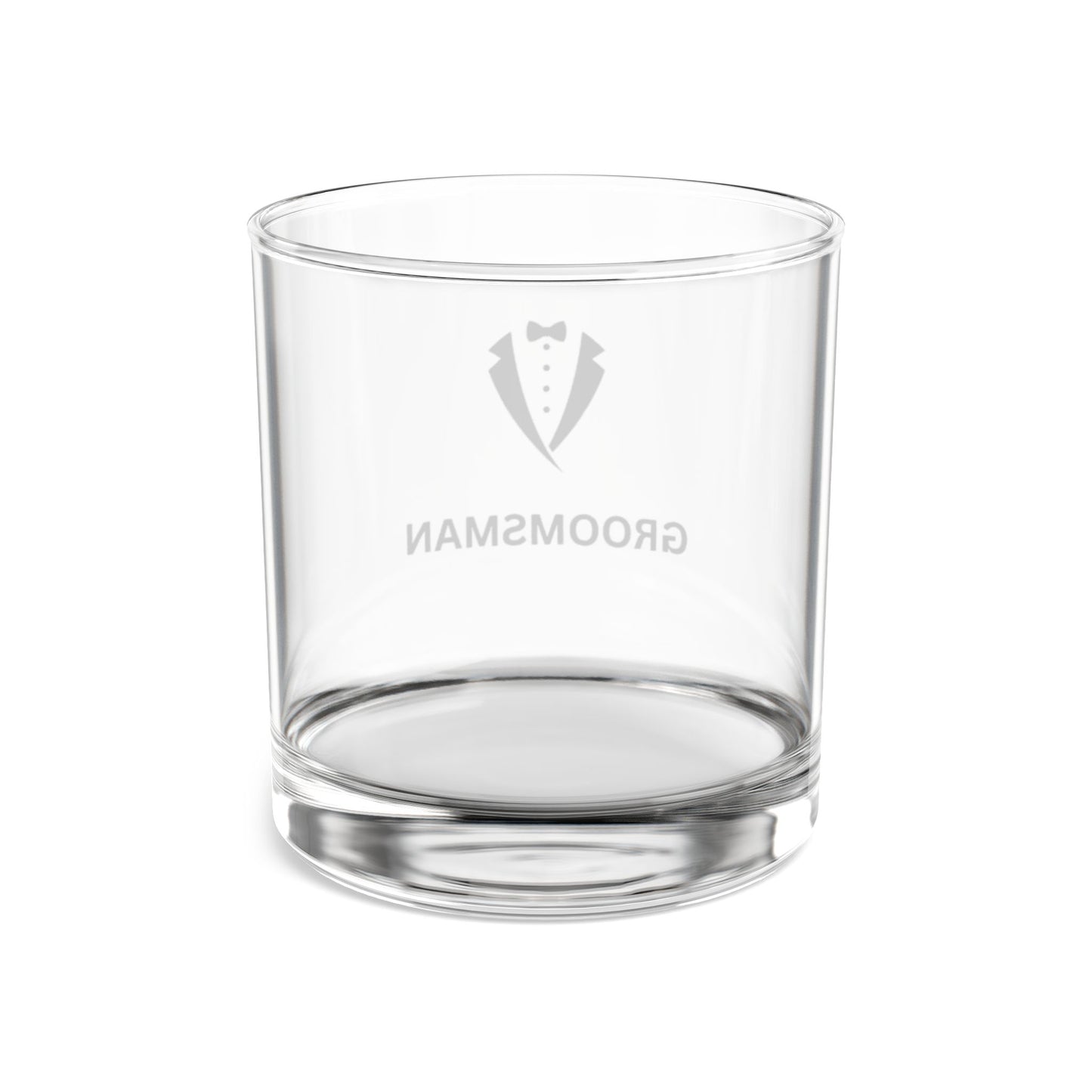 "Groomsman" Black Tux Rocks Glass, 10oz