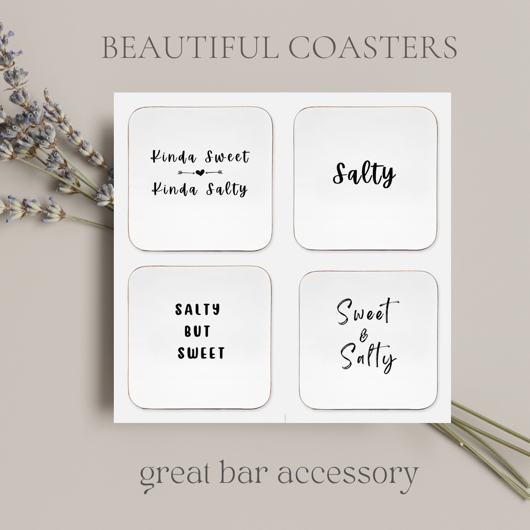 Salty Sweet Mix Coaster Hardboard Back (Square) 4PK