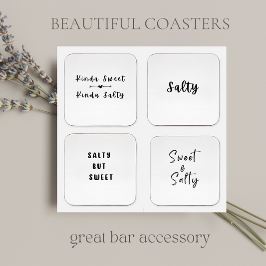 Salty Sweet Mix Coaster Hardboard Back (Square) 4PK