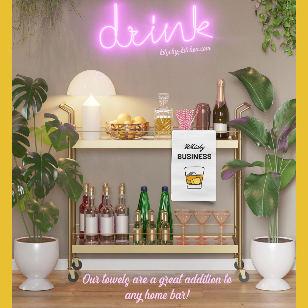 "Whisky Business" Fun & Humorous Soft Bar Towel