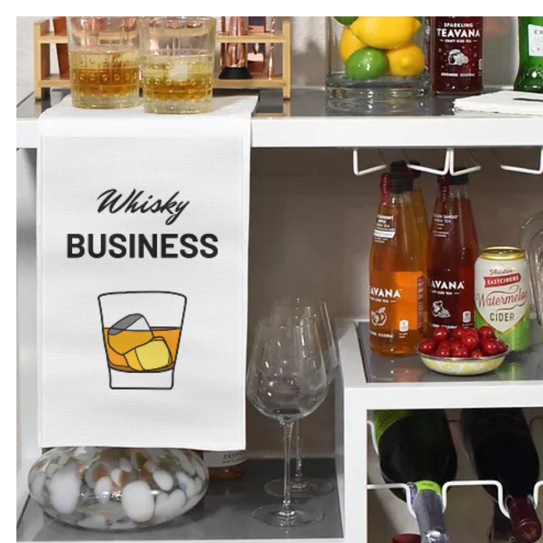 "Whisky Business" Fun & Humorous Soft Bar Towel