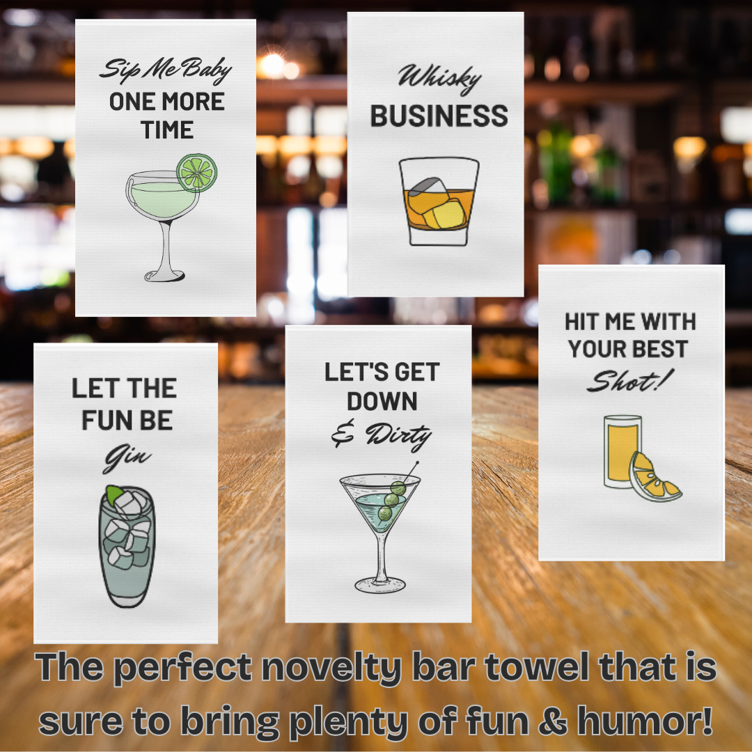 "Let The Fun Be Gin" Fun & Humorous Soft Bar Towel
