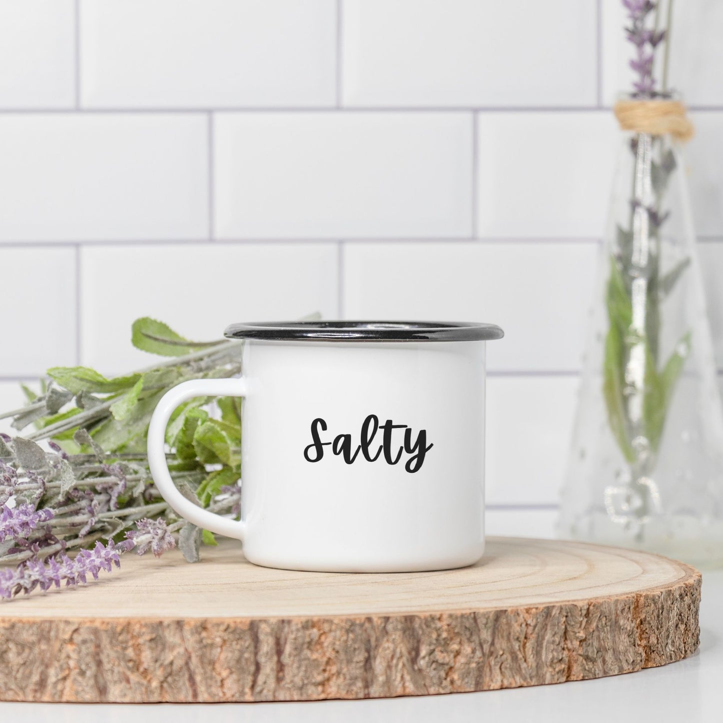 "Salty" Camp Mug 10 oz. (Black Rim)