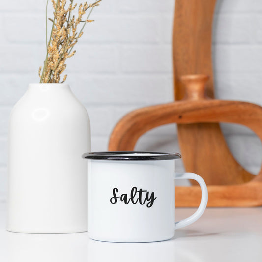 "Salty" Camp Mug 10 oz. (Black Rim)