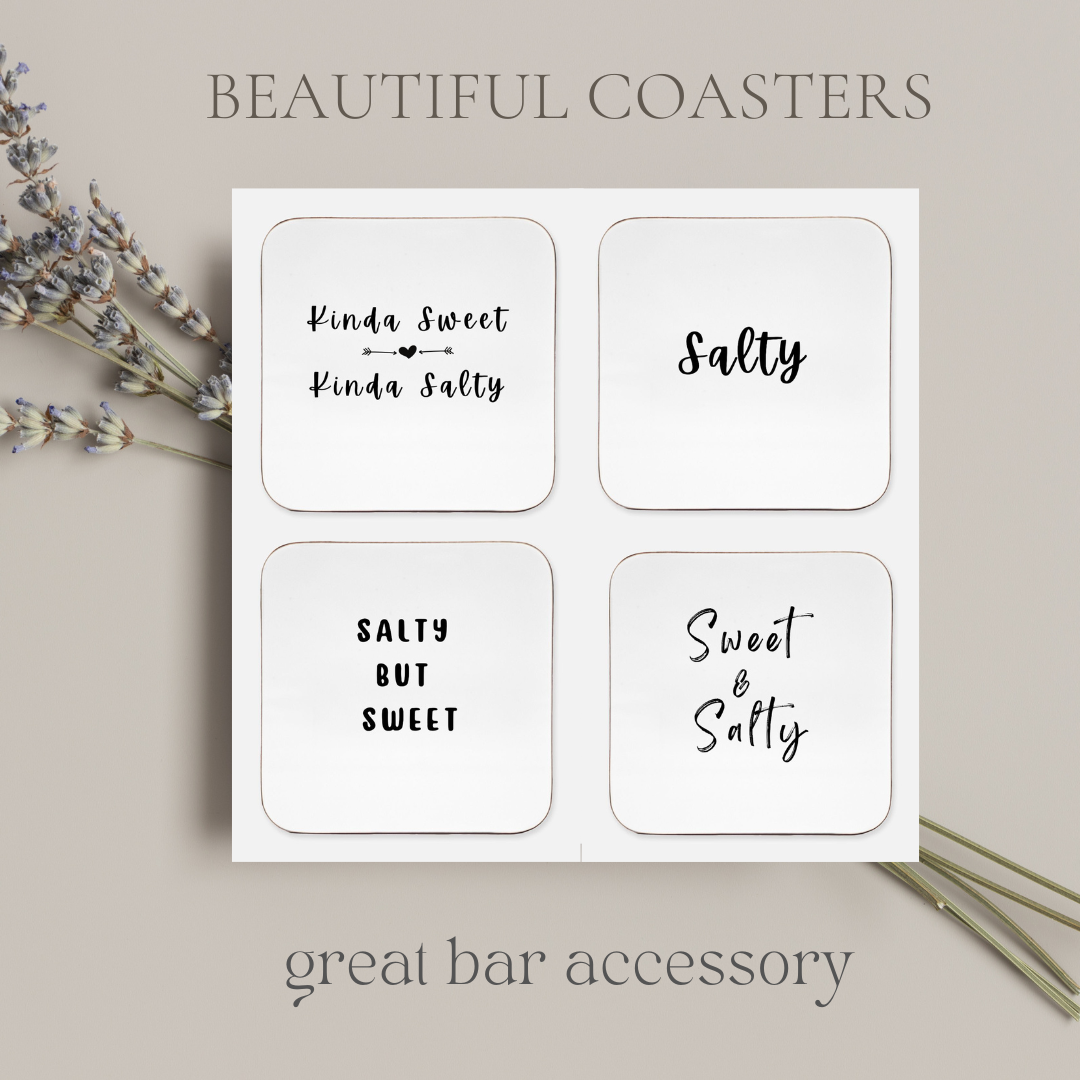 Coaster Hardboard Back (Square) 4PK