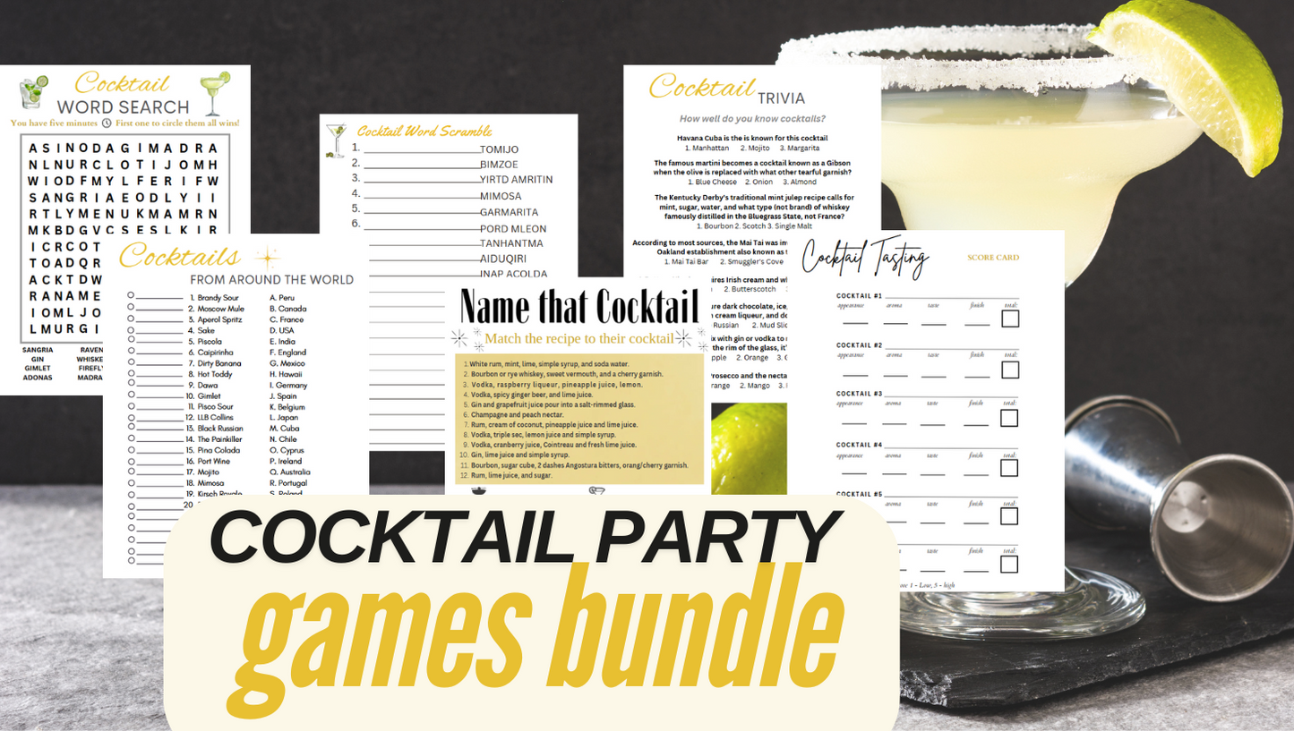 Cocktail Party Games Bundle - Digital Download