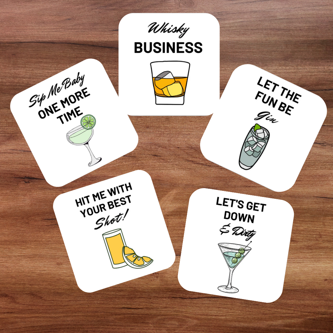"Sip Me Baby One More Time" Fun & Humorous Cork Back Cocktail Coaster